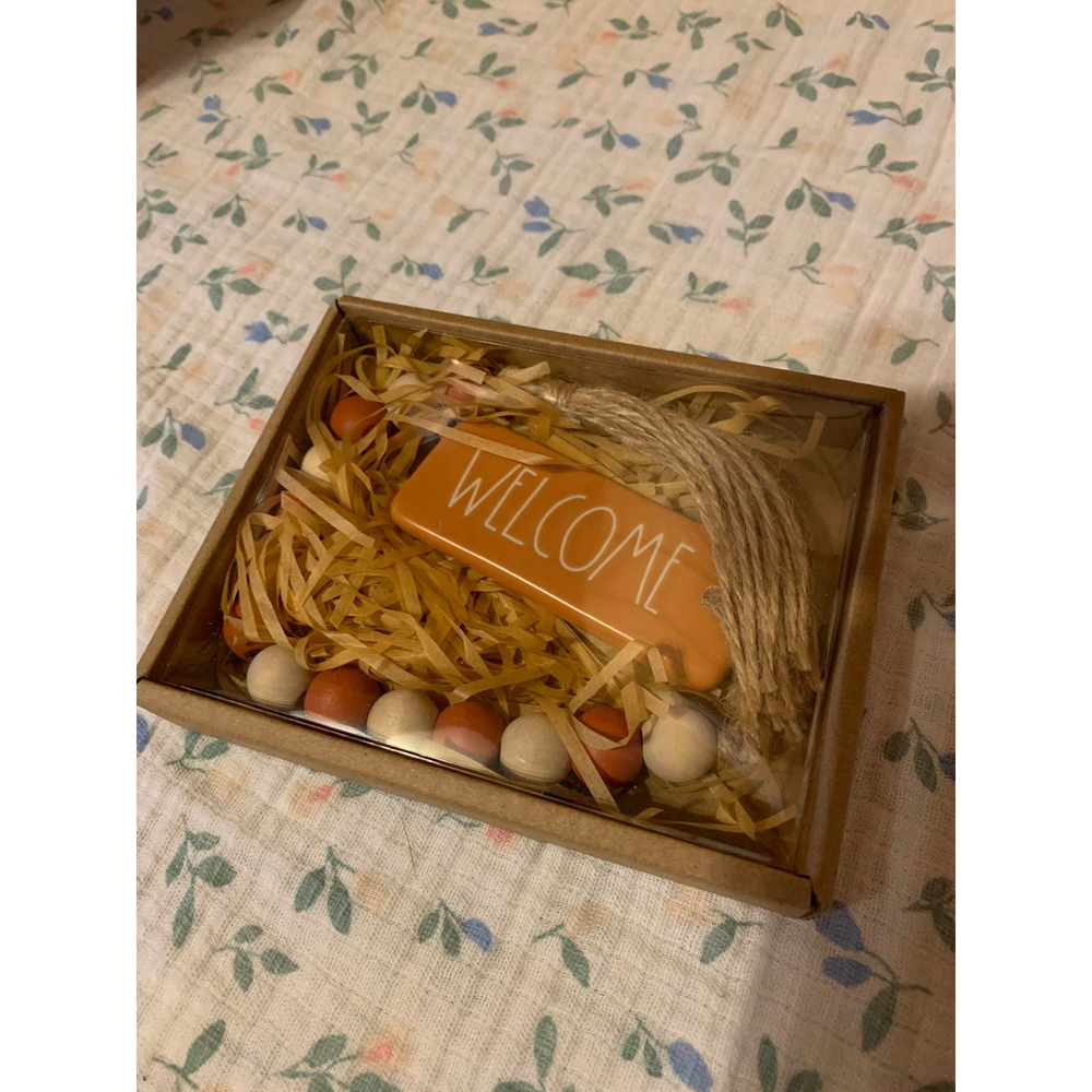 Rae Dunn Orange Welcome Beaded Garland NIB